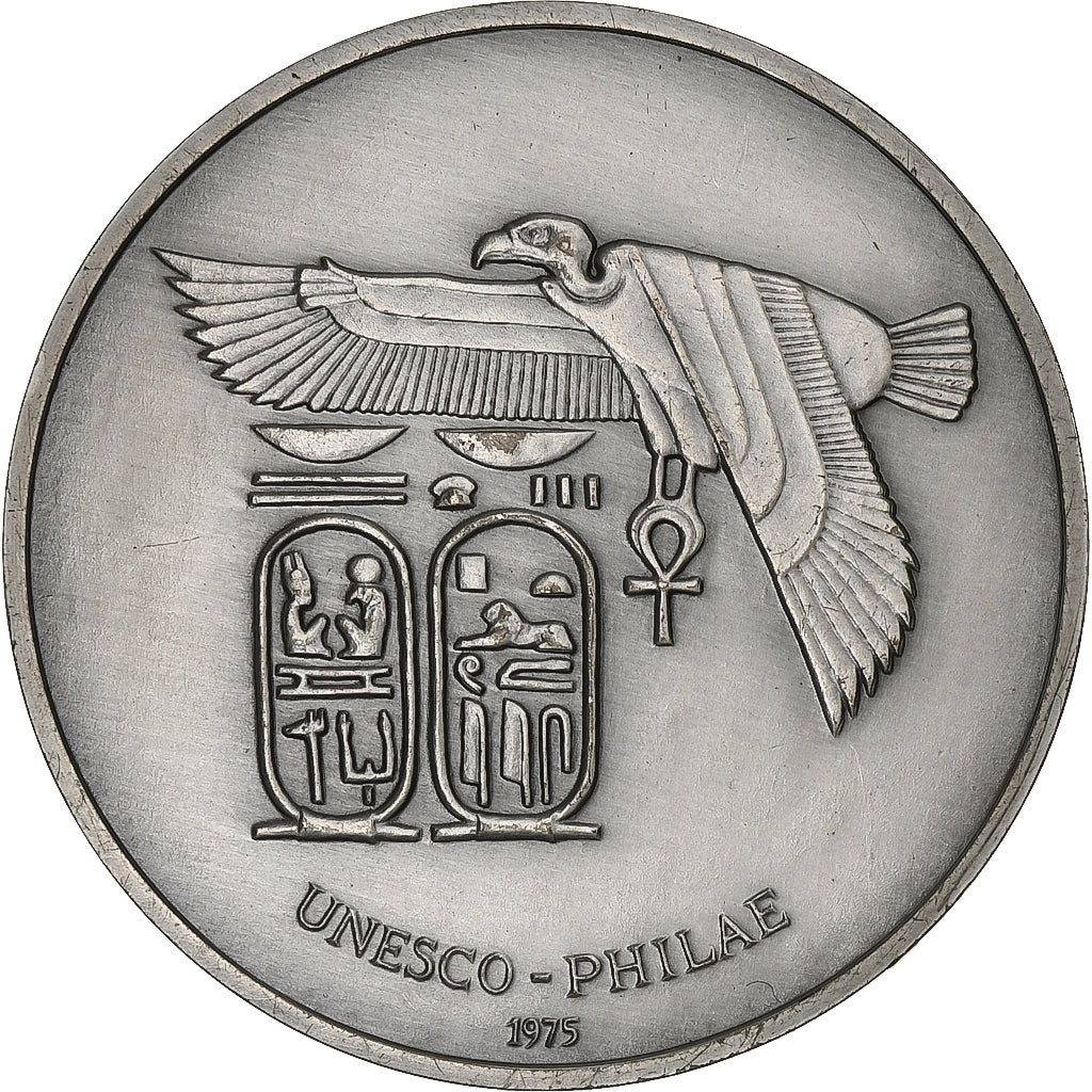 France, Medal, Unesco, Sauvegarde des Monuments de Philae, Egypte, 1975