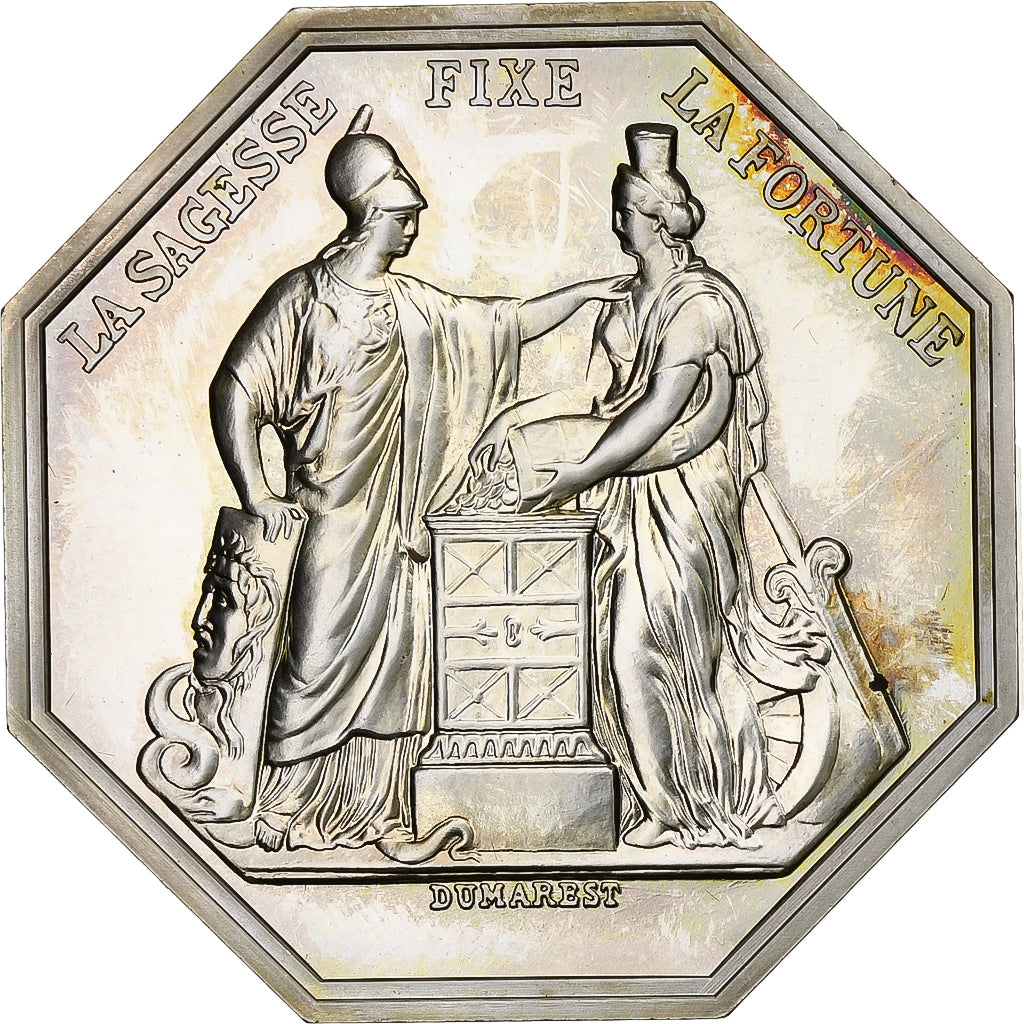 Francja, Token, Banque de France, AN 8, Srebro, Dumarest, MS(60-62)