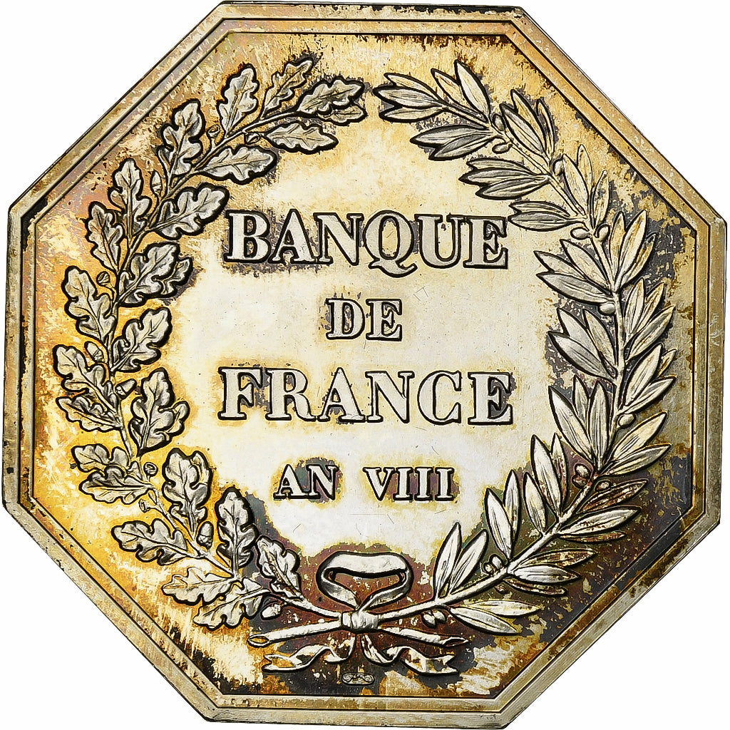 Francja, Token, Banque de France, AN 8, Srebro, Dumarest, MS(60-62)