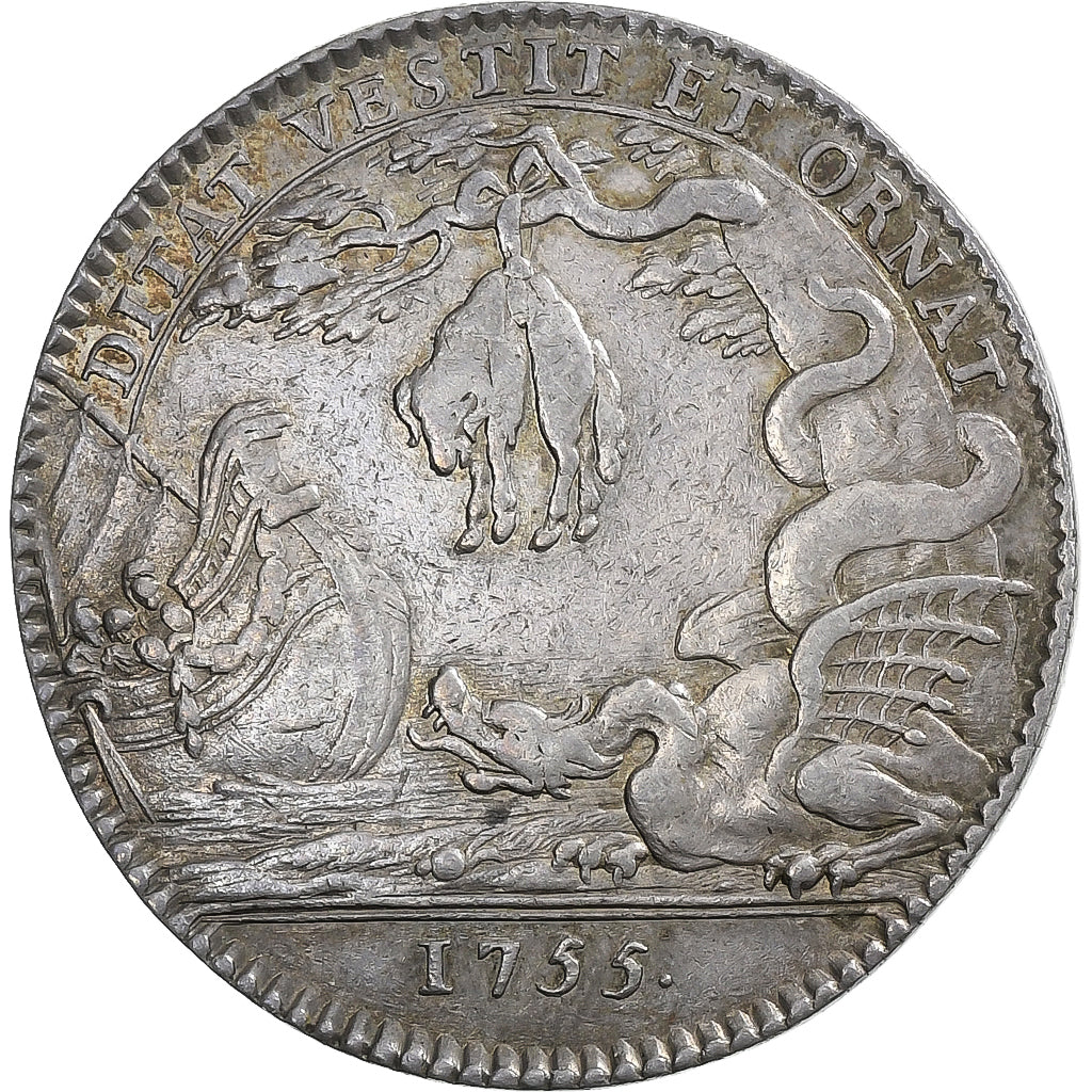 Francia, ficha, Corporation, Commerce de draperie, Lyon, 1755, Argento, BB