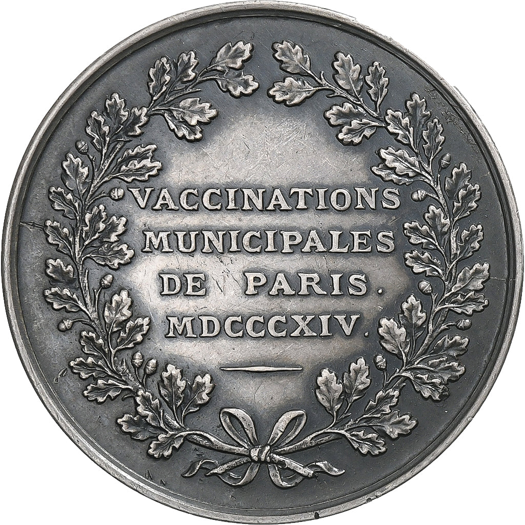 France, Medal, Vaccinations municipales de Paris, 1814, Silver, Depaulis