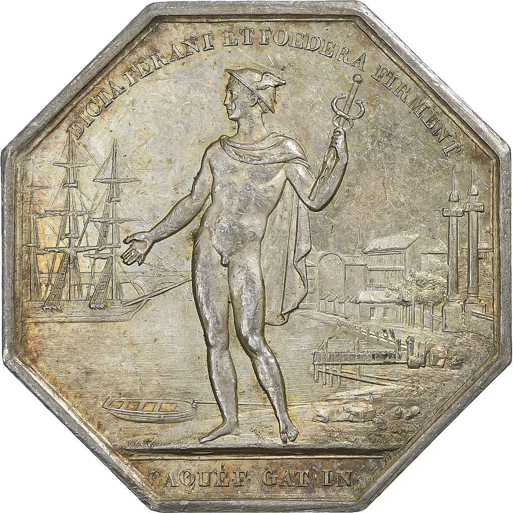 Francia, ficha, Courtiers de commerce de Bordeaux, 1833, Argento, Caqué, SPL