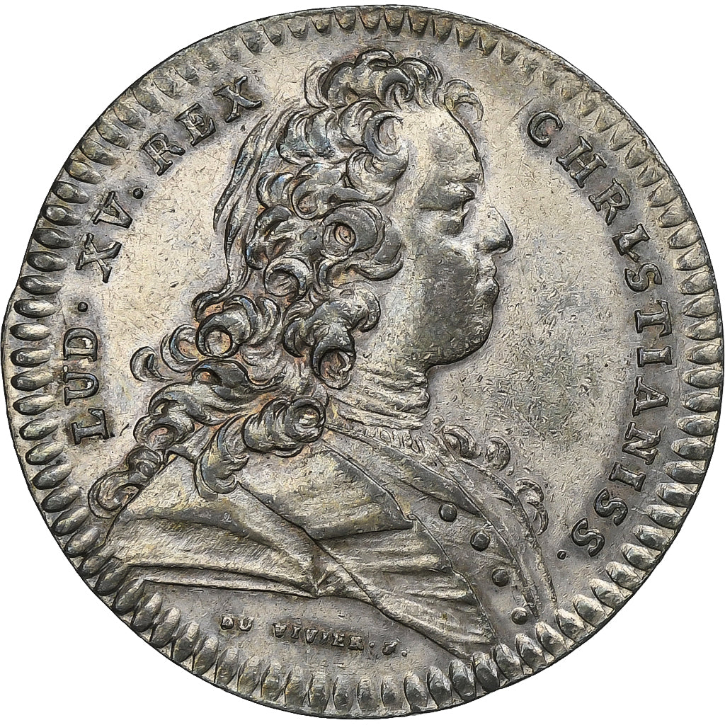 Francia, ficha, Louis XV, Ville de Rouen, n.d., Argento, Duvivier, BB+