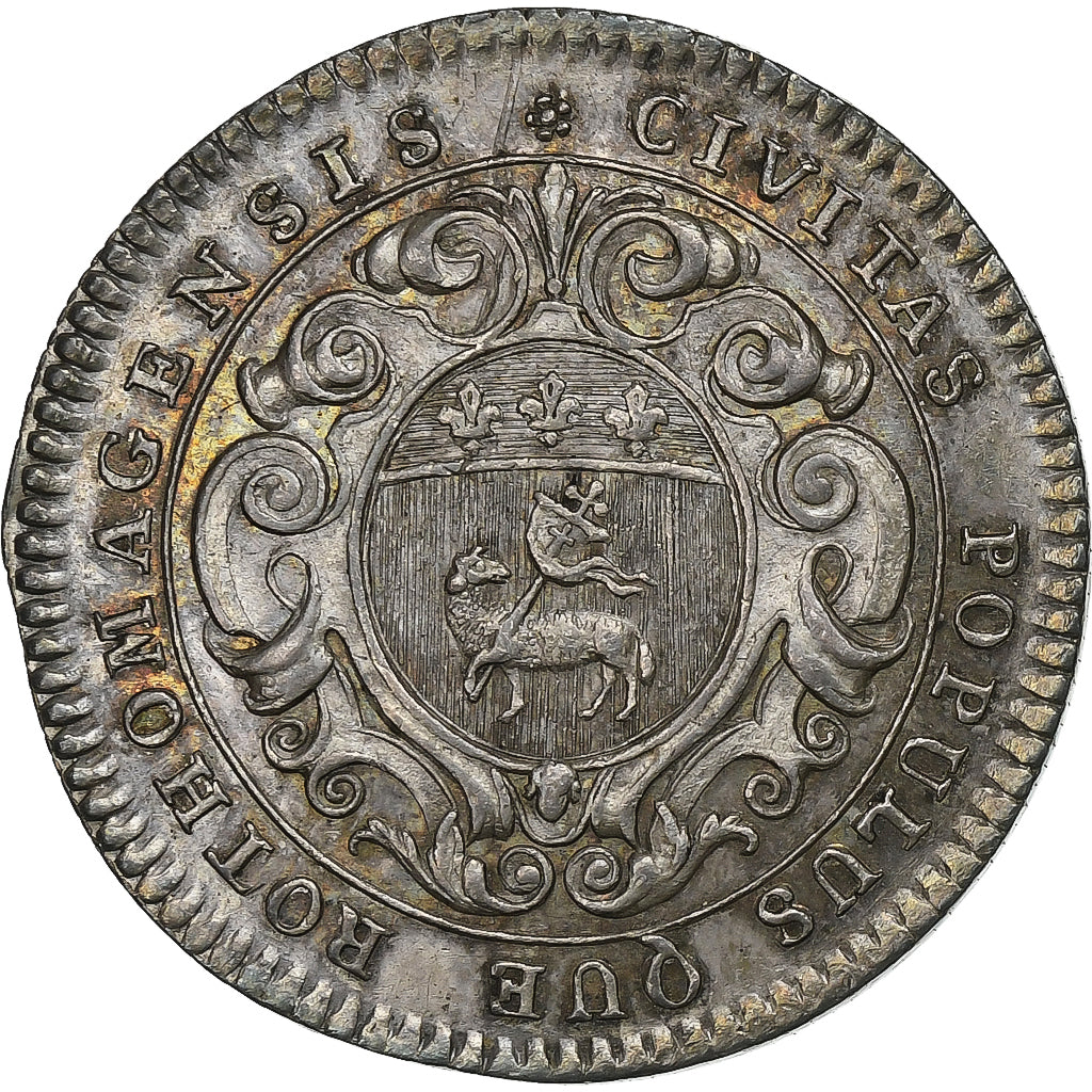 Francia, ficha, Louis XV, Ville de Rouen, n.d., Argento, Duvivier, BB+