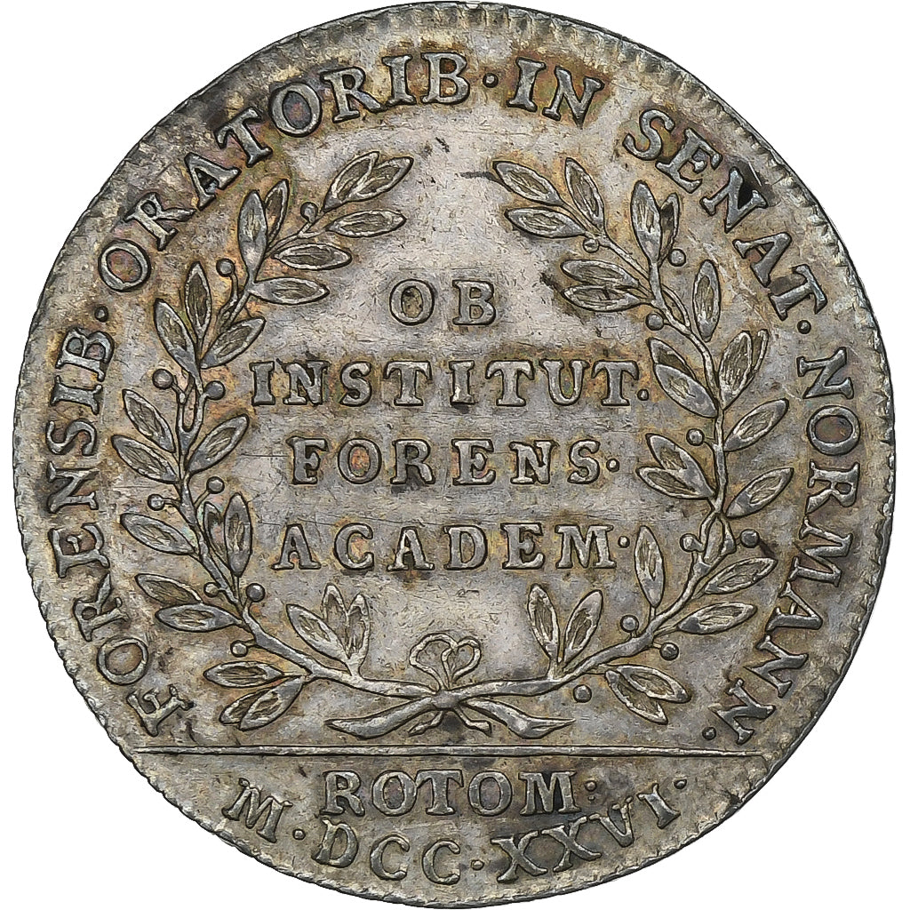 Francia, ficha, Louis XV, Normandie, Académie de Rouen, 1726, Argento