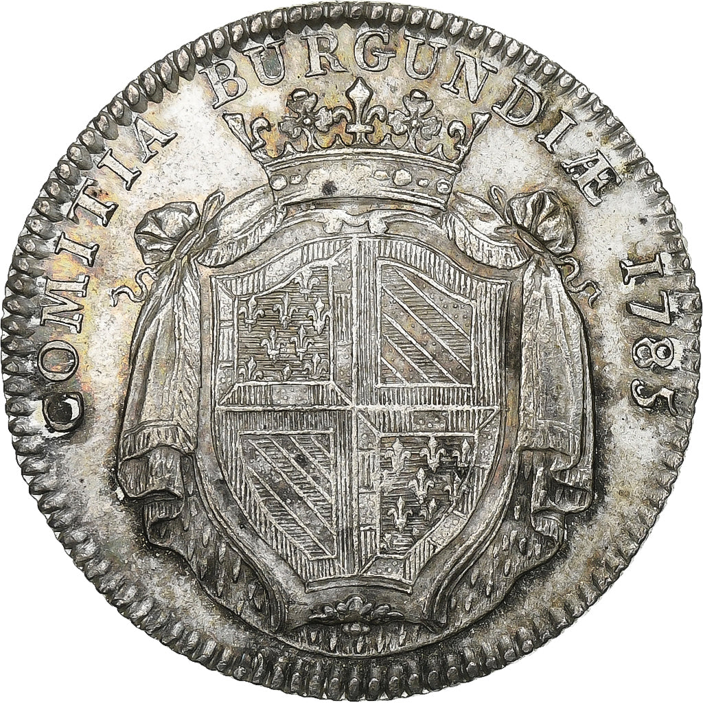 Francia, ficha, Louis XVI, Etats de Bourgogne, 1785, Argento, Duvivier, SPL