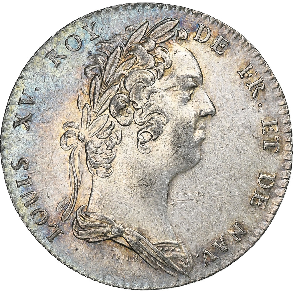 Francia, ficha, Louis XV, Académie Française, n.d., Argento, Duvivier, SPL-