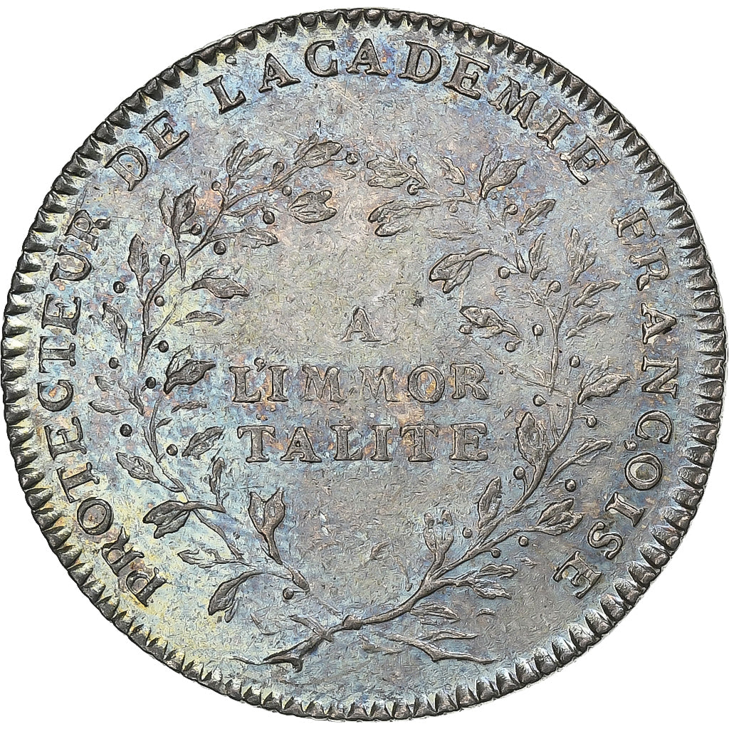 Francia, ficha, Louis XV, Académie Française, n.d., Argento, Duvivier, SPL-