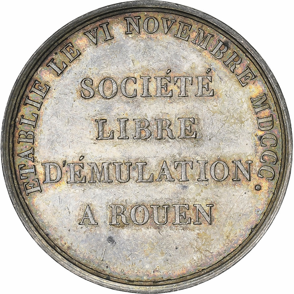Francia, medaglia, Société Libre d'Emulation de Rouen, 1800, Argento