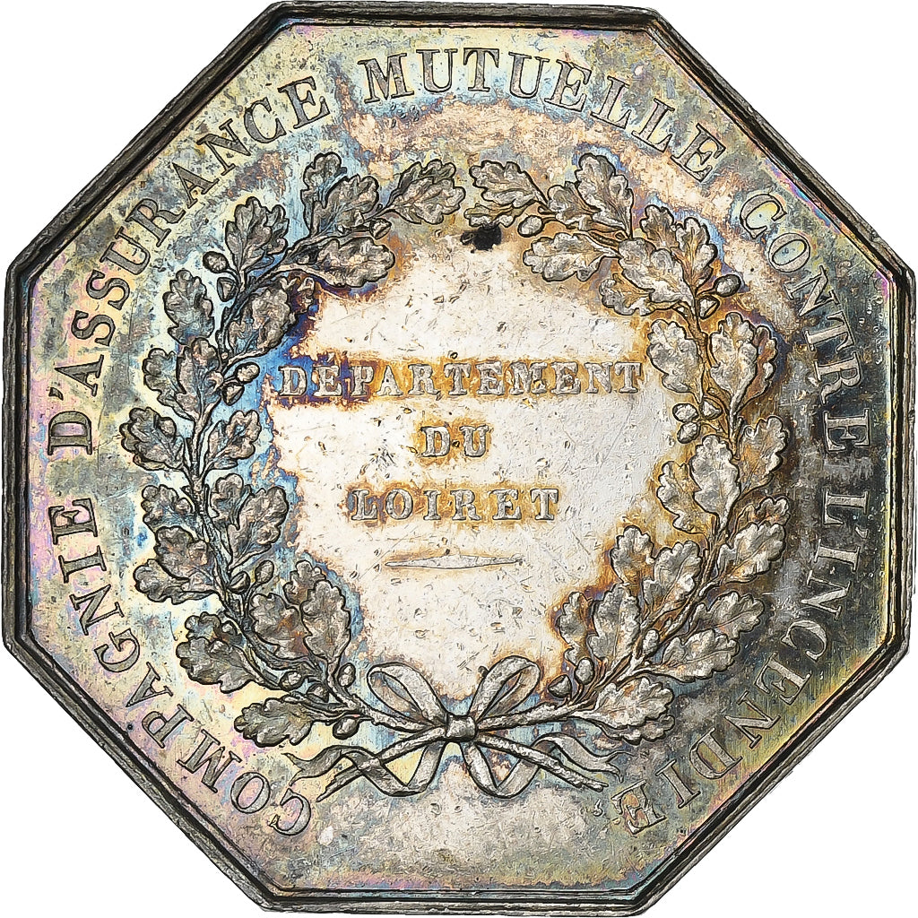 França, Token, Assurance mutuelle contre l'incendie, Loiret, 1820, Prata
