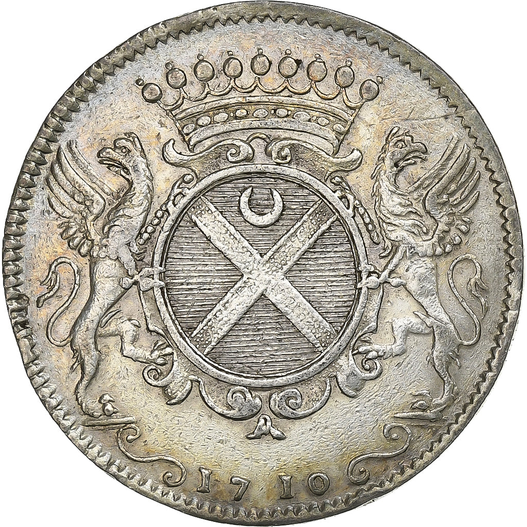 France, Token, Etats de Bourgogne, Claude Vitte, 1710, Silver, AU(50-53)
