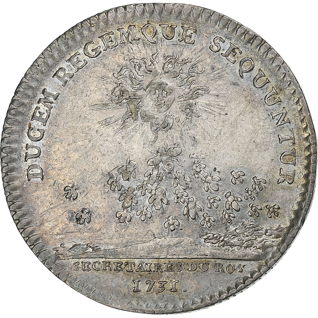 Francia, ficha, Louis XV, Secrétaires du roi, 1731, Argento, BB+, Feuardent:335