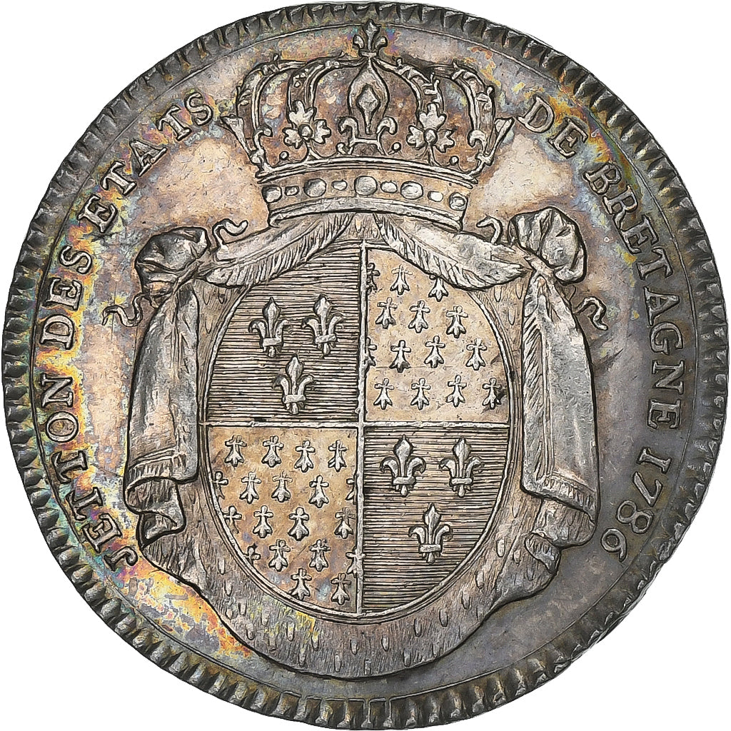 France, Token, Louis XVI, Etats de Bretagne, 1786, Silver, MS(60-62)