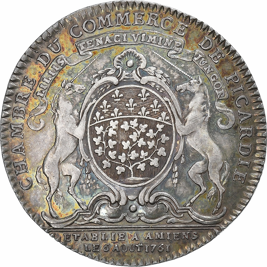 Frankrijk, Token, Chambre du commerce de Picardie, 1761, Zilver, ZF+