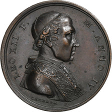 Papal States, Medal, Leo XII, 1827, Copper, Cerbara, MS(63)