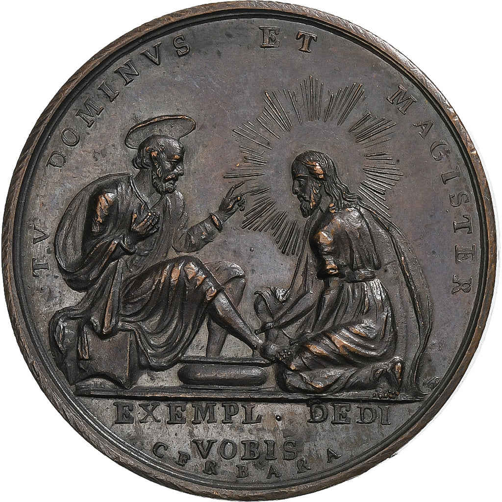 Papal States, Medal, Leo XII, 1827, Copper, Cerbara, MS(63)