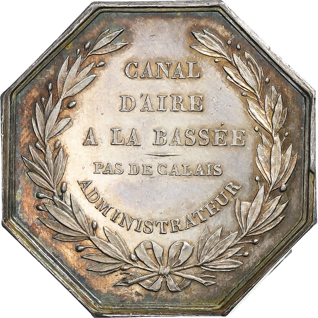Frankrijk, Token, Canal d'Aire à La Bassée, 1825, Zilver, Borrel, PR