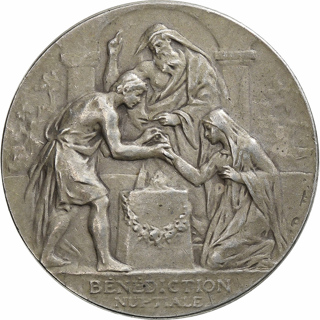 France, Medal, Mariage, Bénédiction Nuptiale, 1899, Silver, Bottée, MS(60-62)