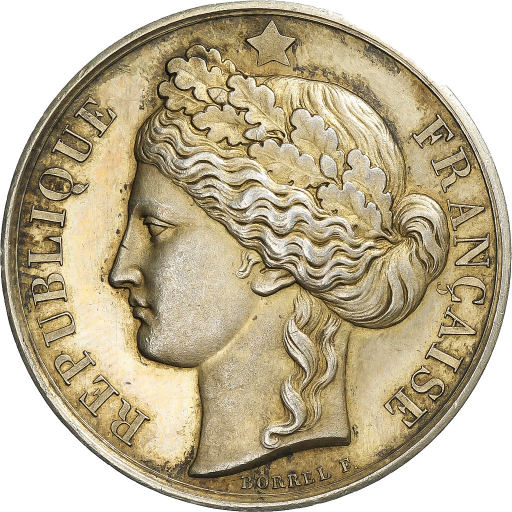 France, Medal, Marianne, n.d., Silver, Borrel, AU(55-58)