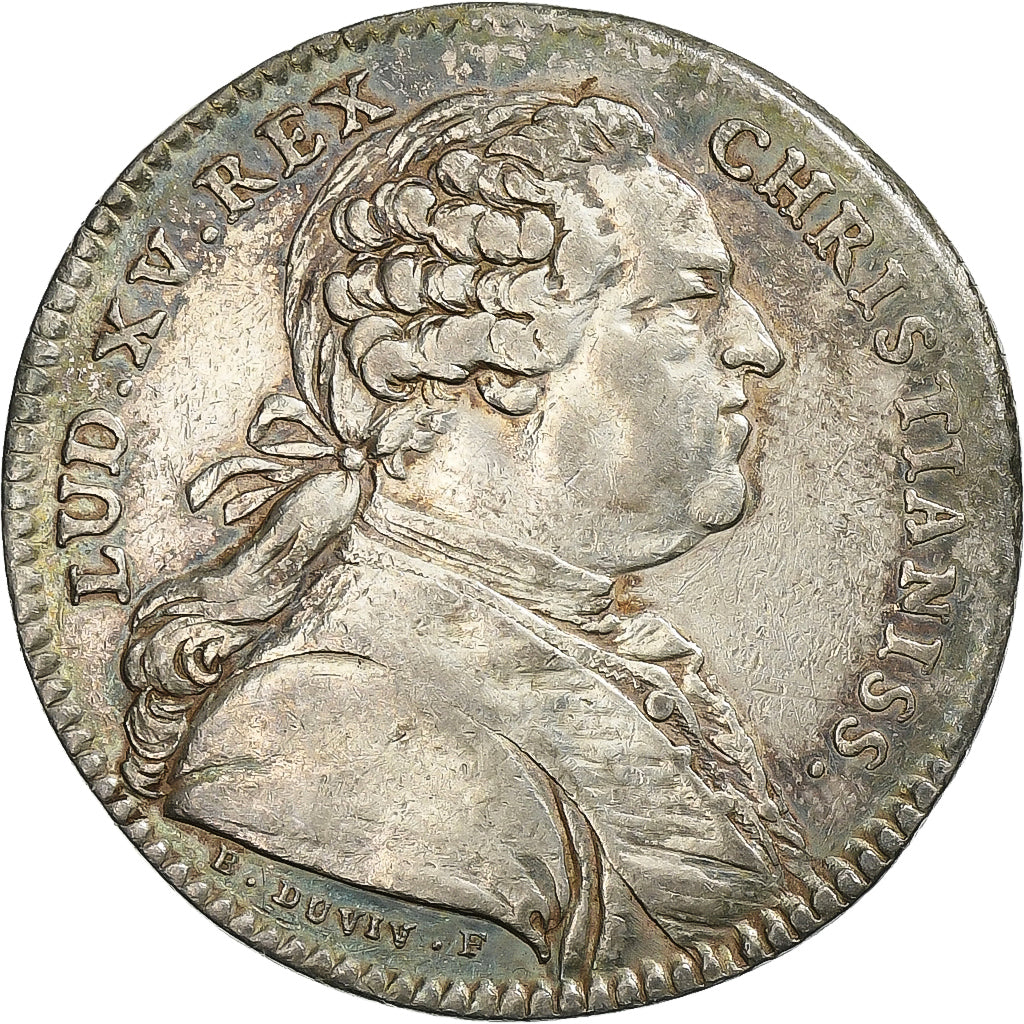 Francia, ficha, Louis XV, Etats de Bourgogne, 1767, Argento, Duvivier, BB+