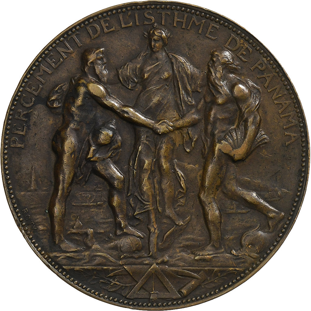 França, medalha, Percement du Canal de Panama, après 1880, Bronze, AU(55-58)