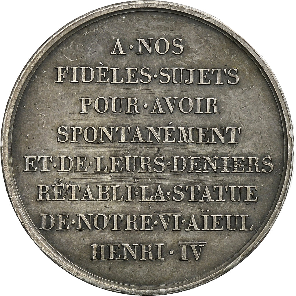 Francia, ficha, Louis XVIII & Henri IV, Rétablissement de la Statue de Henri