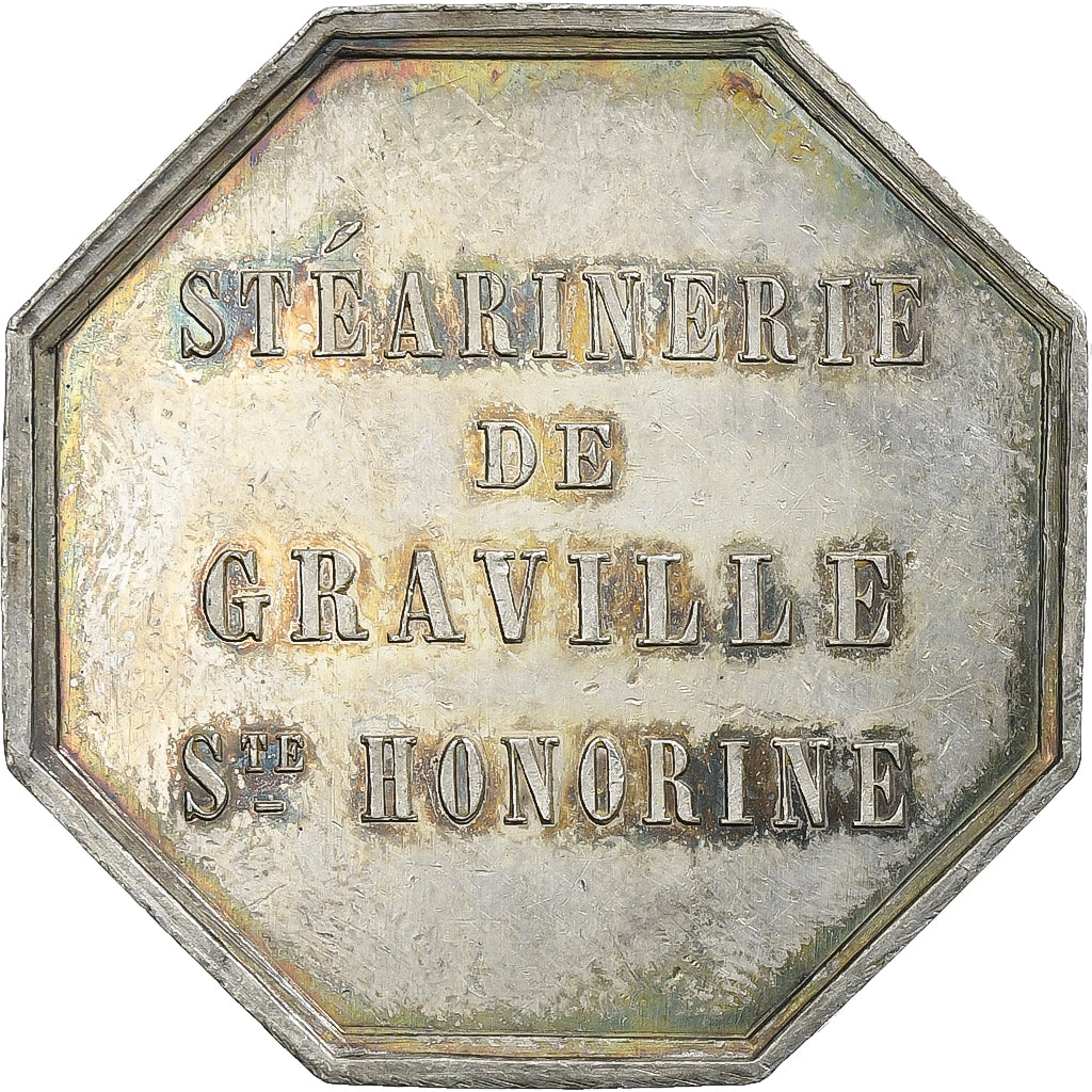 Francia, ficha, Stéarinerie de Graville-Ste-Honorine, Le Havre, 1863, Argento