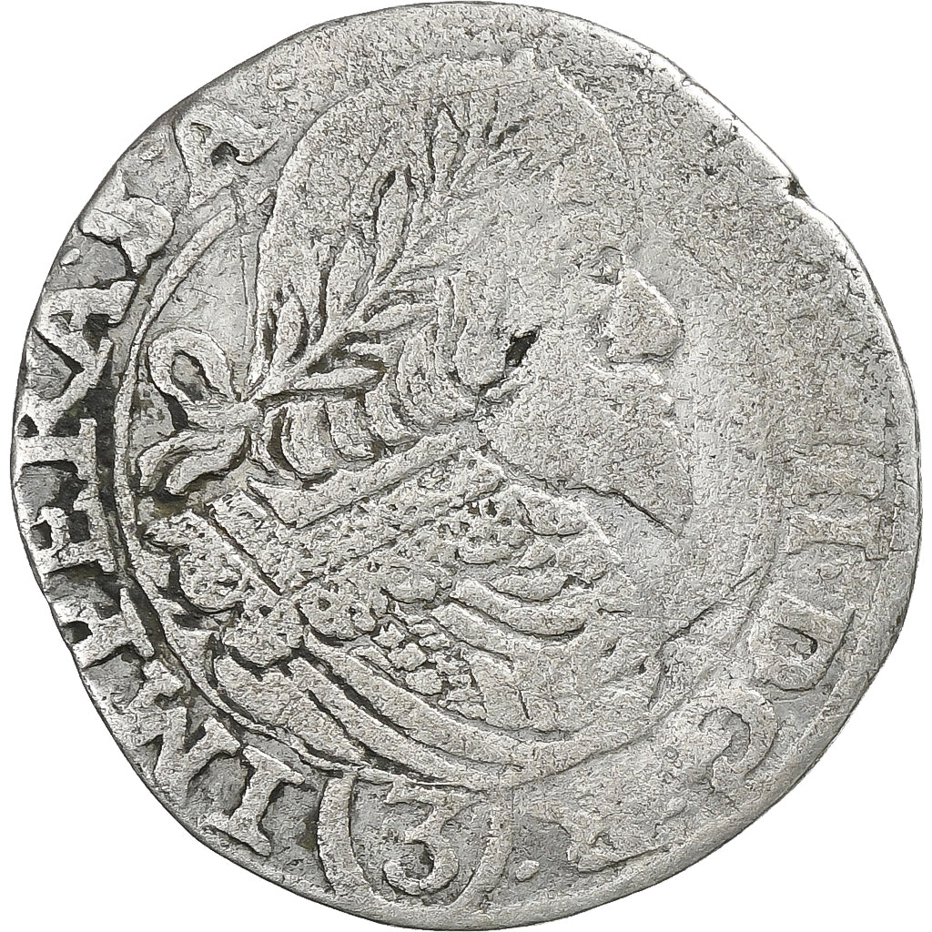 Kingdom of Bohemia, Ferdinand III, 3 Kreuzer, 1644, Prague, Silver, VF(30-35)