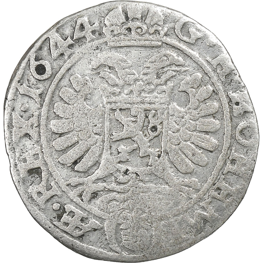 Kingdom of Bohemia, Ferdinand III, 3 Kreuzer, 1644, Prague, Silver, VF(30-35)