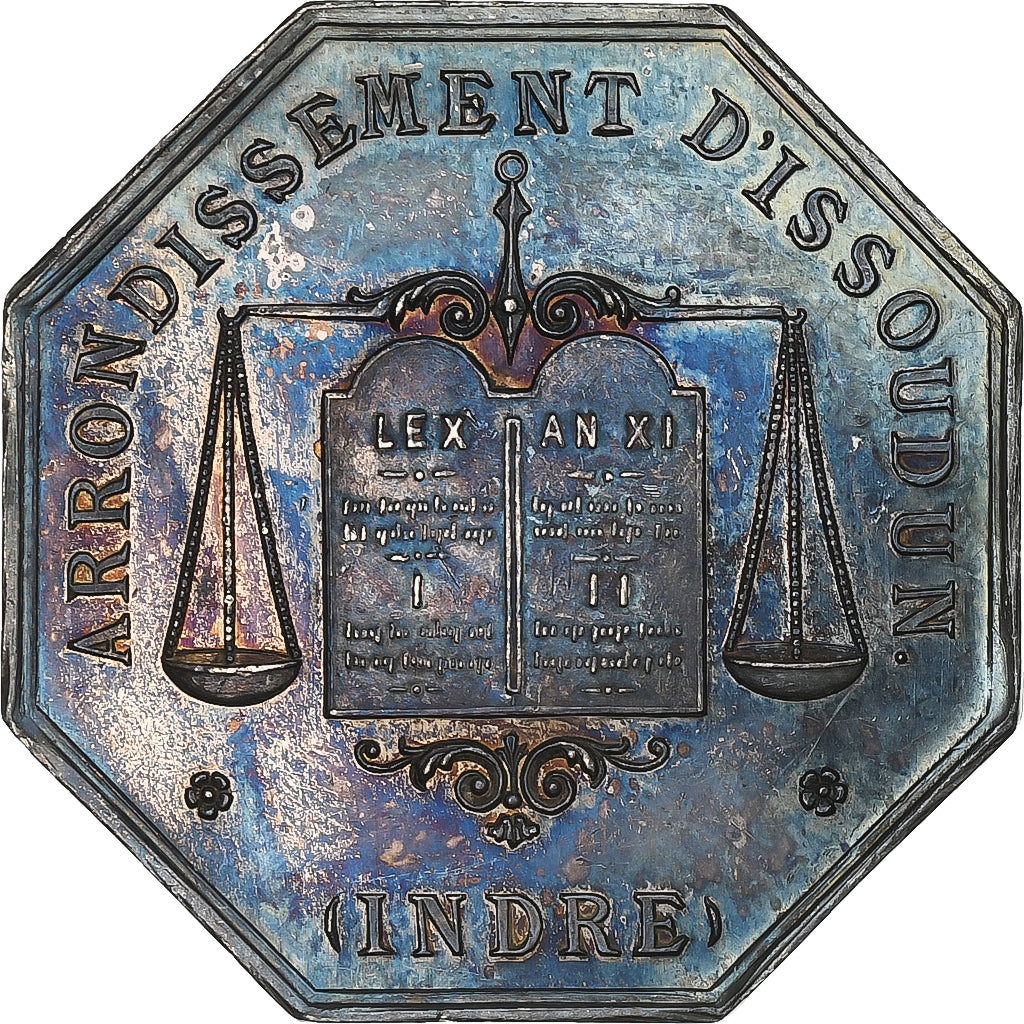 France, Token, Notaires de l'Arrondissement d'Issoudun, Indre, n.d., Silver