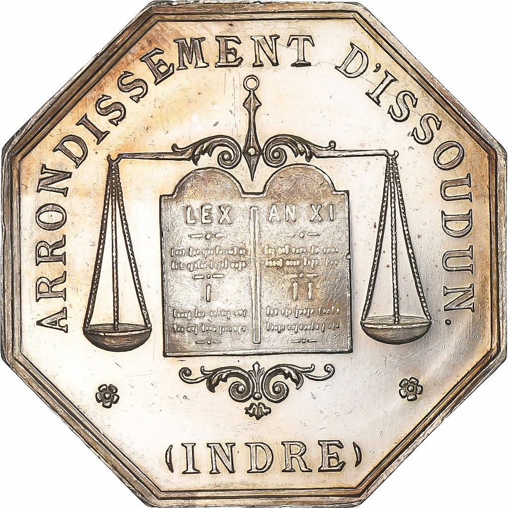 Francja, Token, Notaires de l'Arrondissement d'Issoudun, Indre, n.d., Srebro