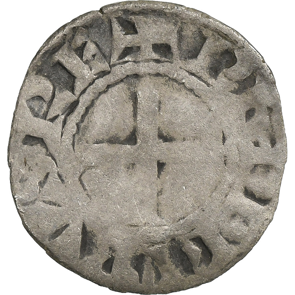 France, Philippe II, Denier Tournois, 1180-1223, Saint-Martin de Tours, Billon