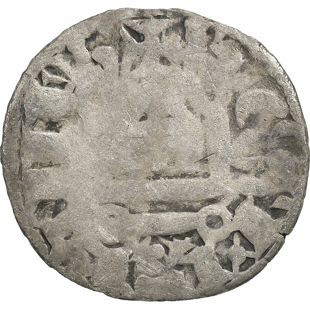 France, Philippe II, Denier Tournois, 1180-1223, Saint-Martin de Tours, Billon