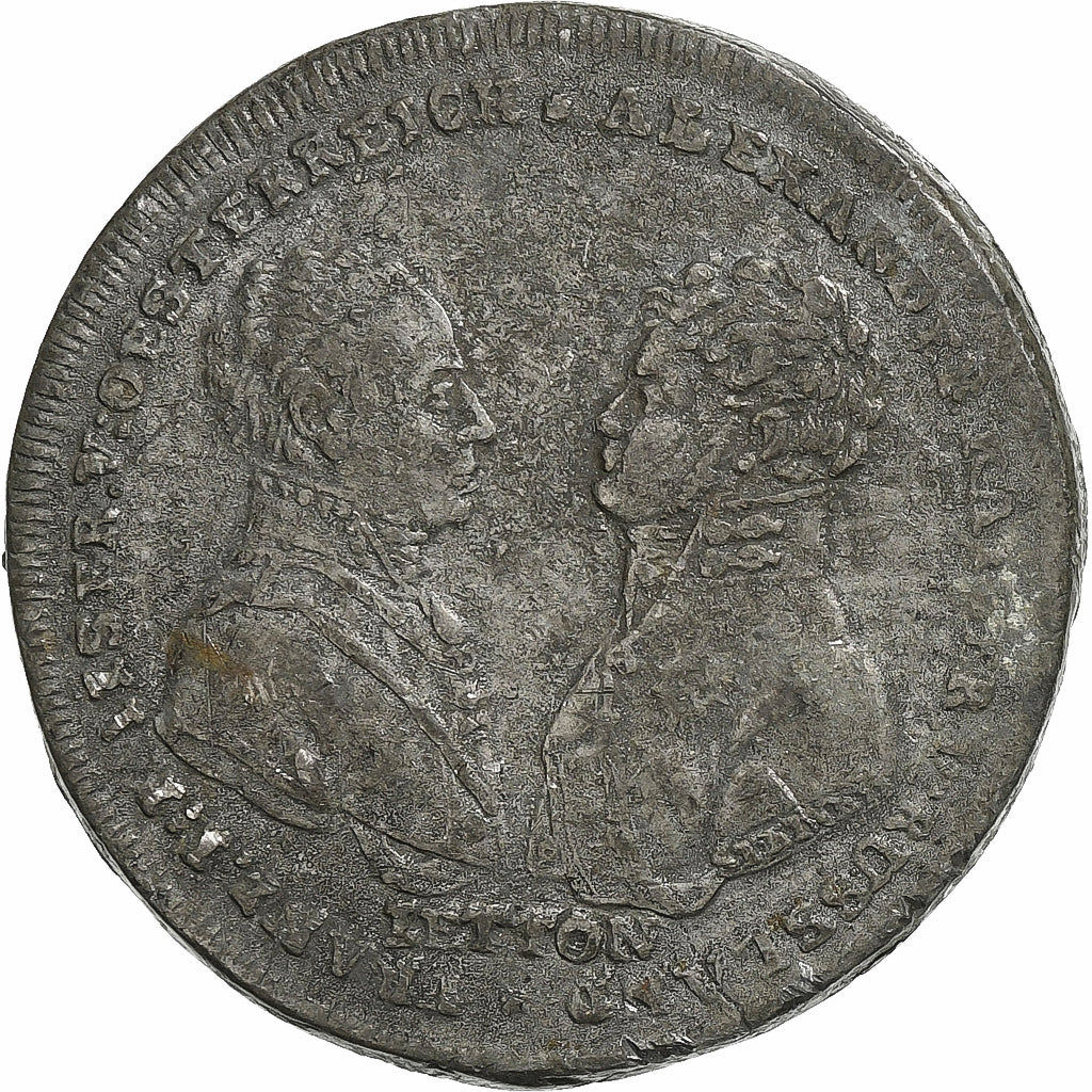Austria, medaglia, Bataille de Leipzig, Alexandre Ier et François I, 1813