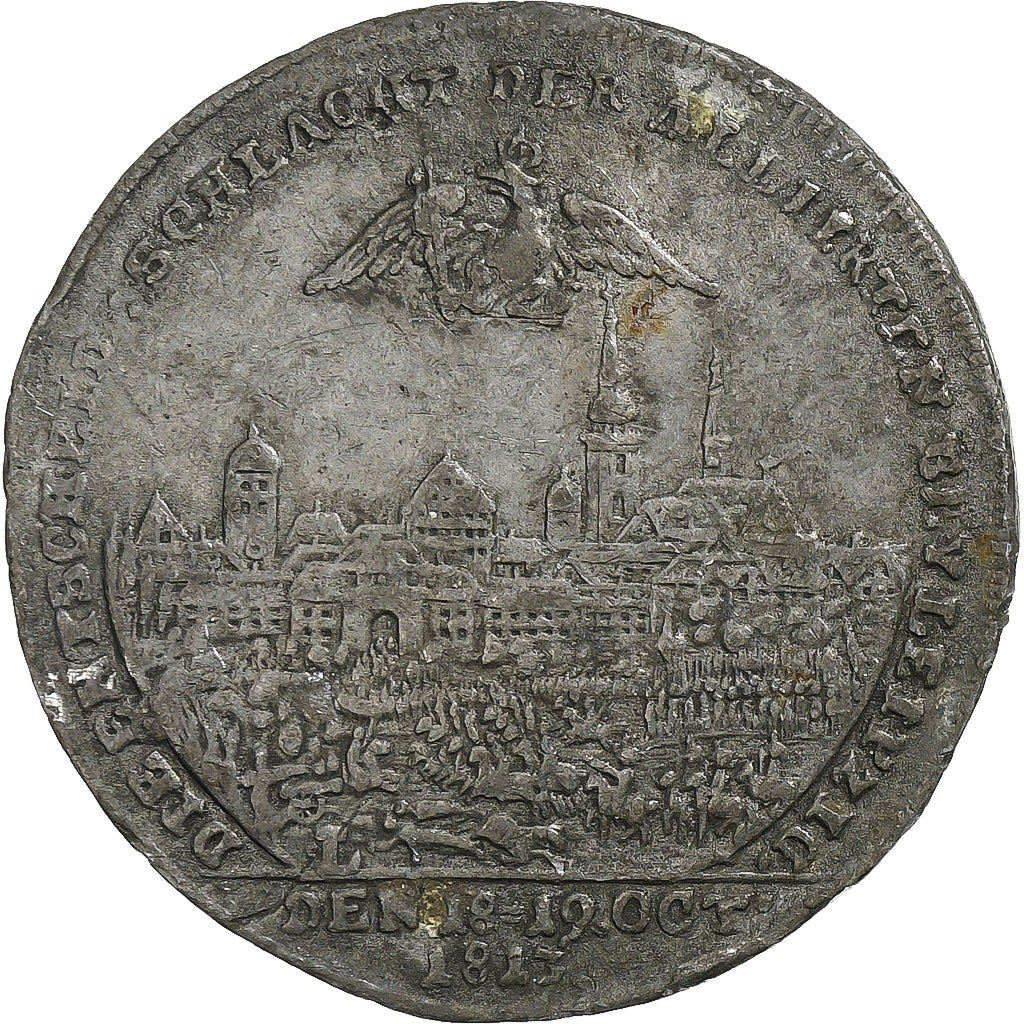 Austria, medaglia, Bataille de Leipzig, Alexandre Ier et François I, 1813