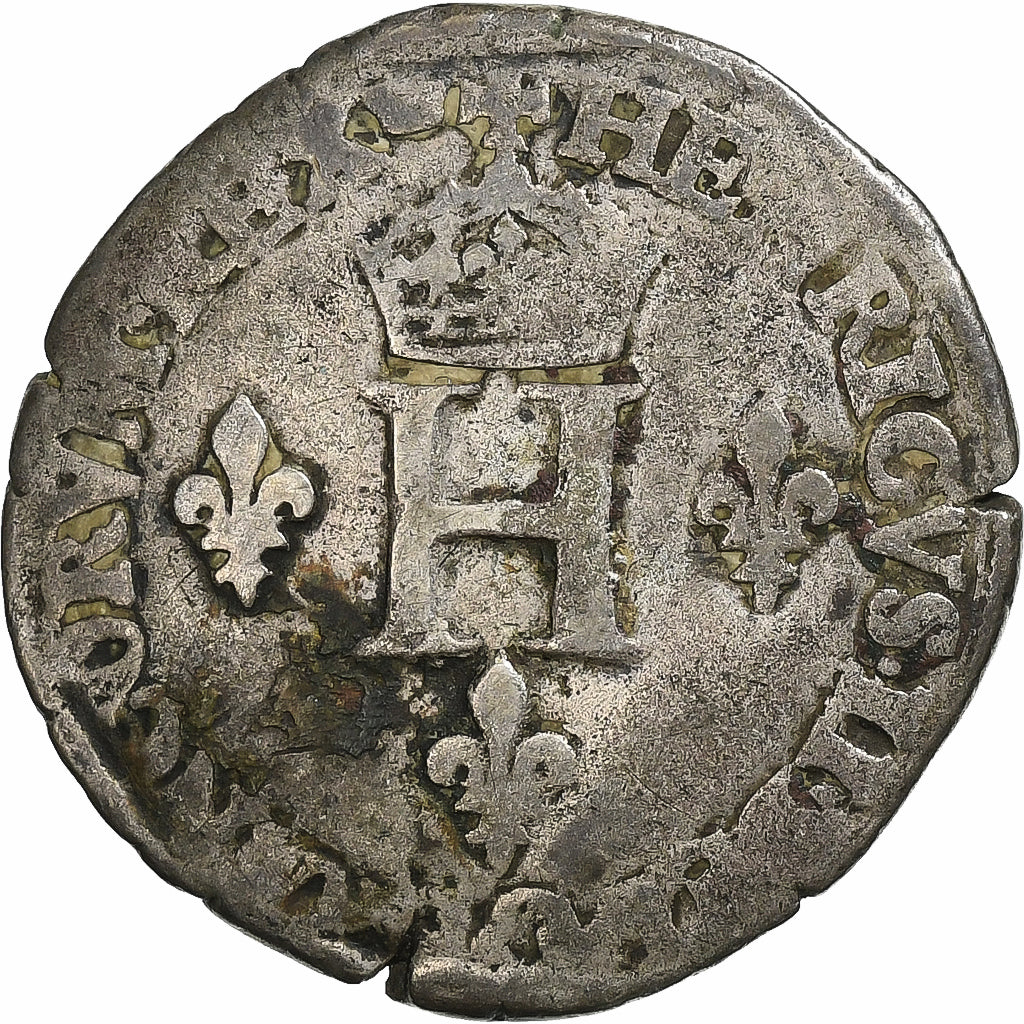 France, Henri II, Double Sol Parisis, 1550, Paris, Billon, TB