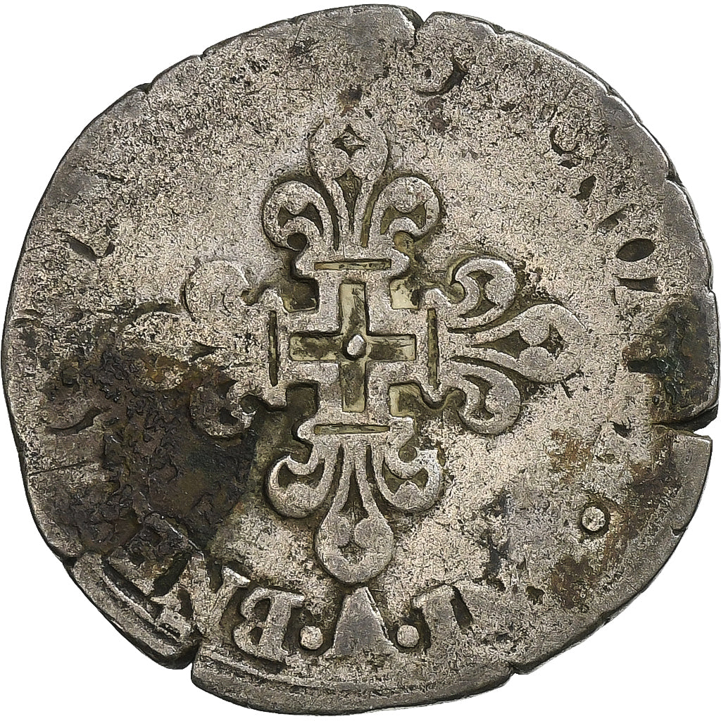 France, Henri II, Double Sol Parisis, 1550, Paris, Billon, TB