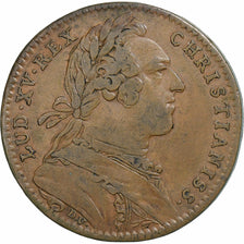 Francia, zeton, Louis XV, Colonie Française de l'Amérique, 1751, Cobre, MBC