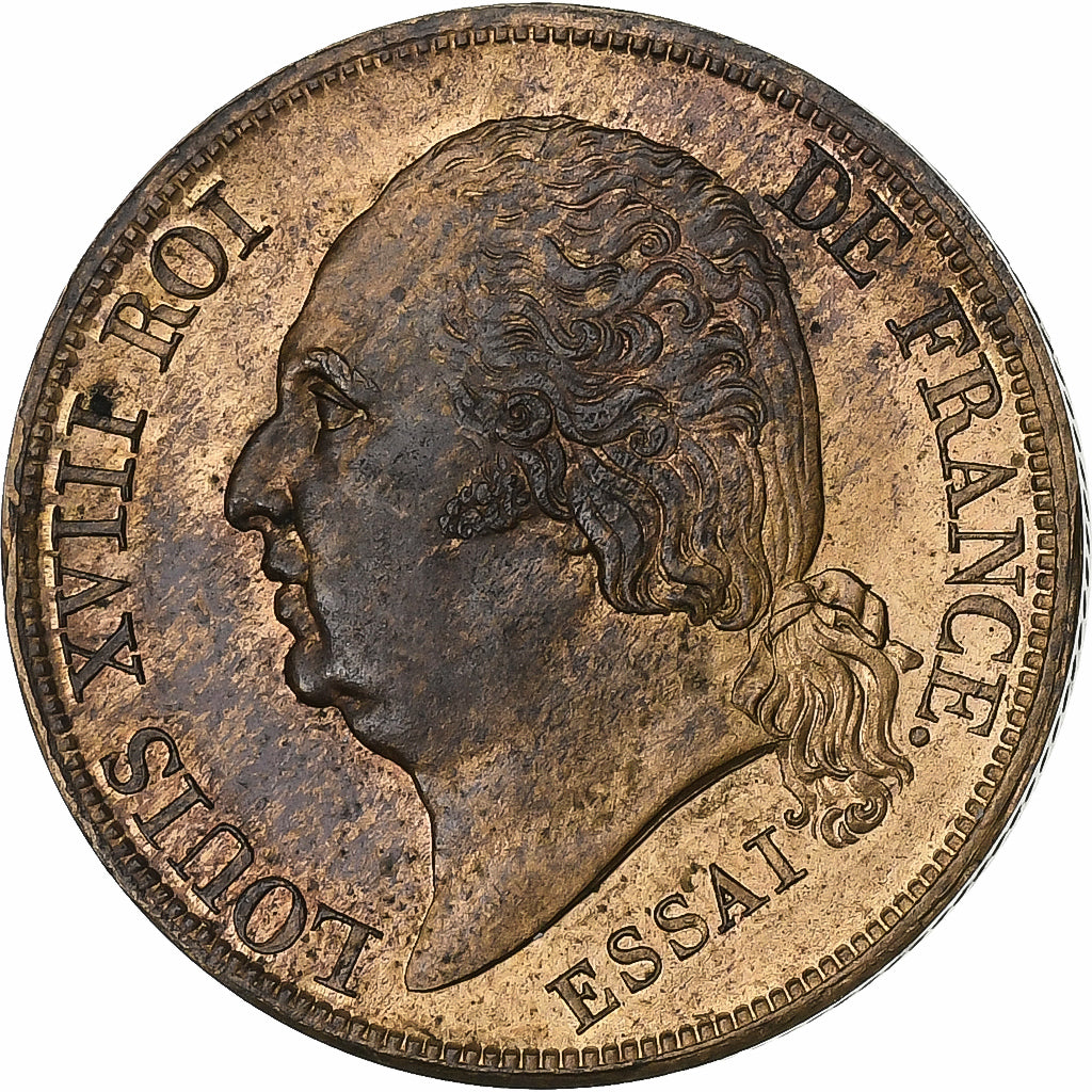 Francia, Louis XVIII, 5 Centimes, 1821, Paris, Pattern, Bronzo, SPL-