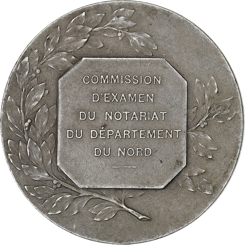France, Medal, Commission d'Examen du Notariat, Nord, n.d., Silver, Coudray
