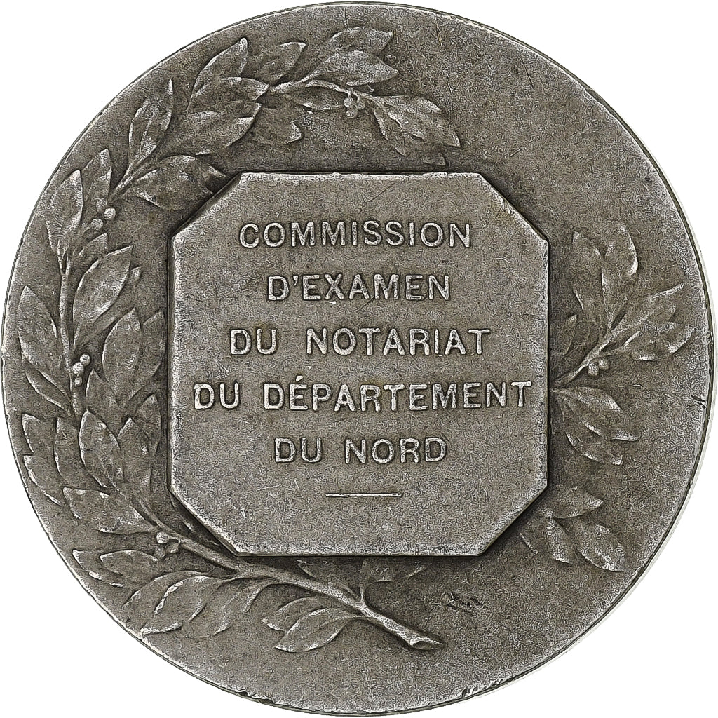 France, Medal, Commission d'Examen du Notariat, Nord, n.d., Silver, Coudray