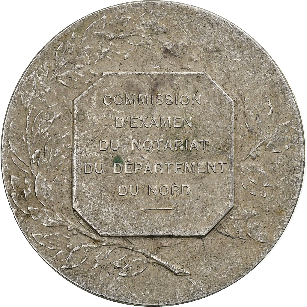 Frankrijk, Medaille, Commission d'Examen du Notariat, Nord, n.d., Zilver