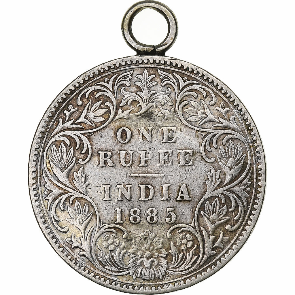 India-Británica, Victoria, 1 Rupee, 1885, Plata, BC+