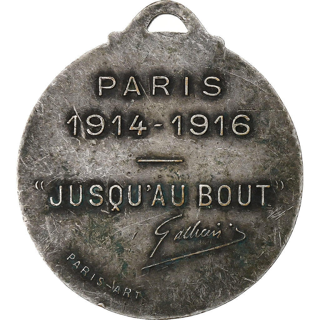 France, Médaille, Jusqu'au Bout, Général Gallieni, n.d., Cupro-nickel, TTB