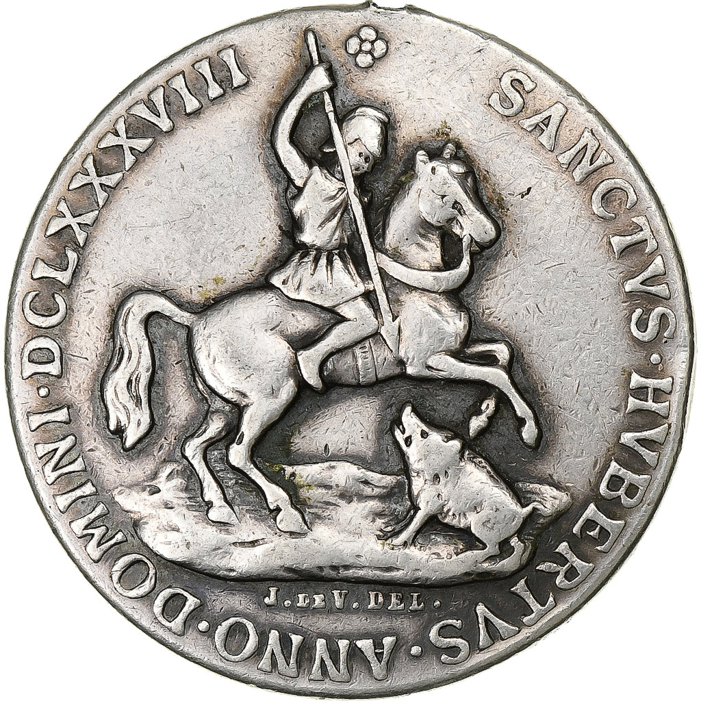 France, Médaille, Saint Hubert, Patron des Chasseurs, n.d., Argent, TTB