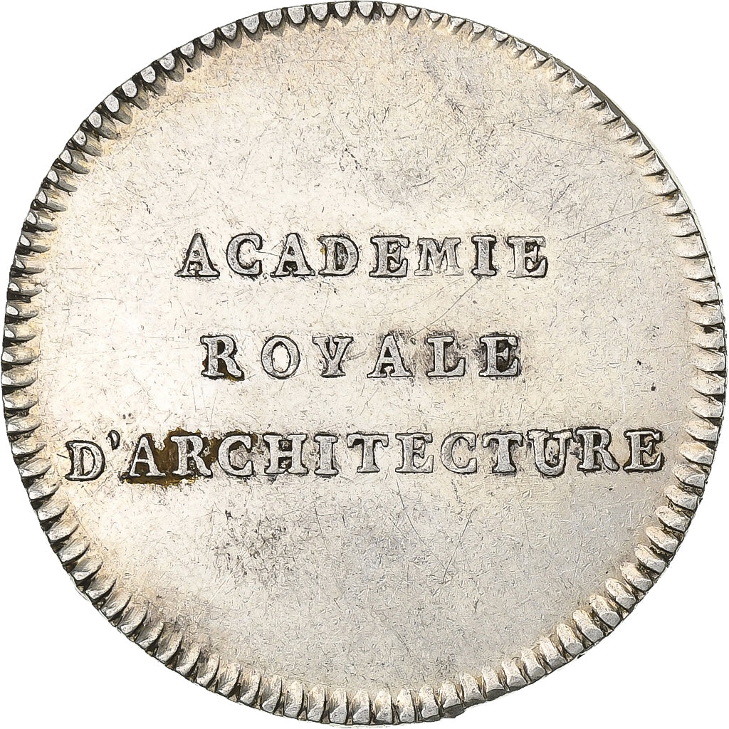 France, Jeton, Louis XVI, Académie Royale d'Architecture, n.d., Argent, TTB+