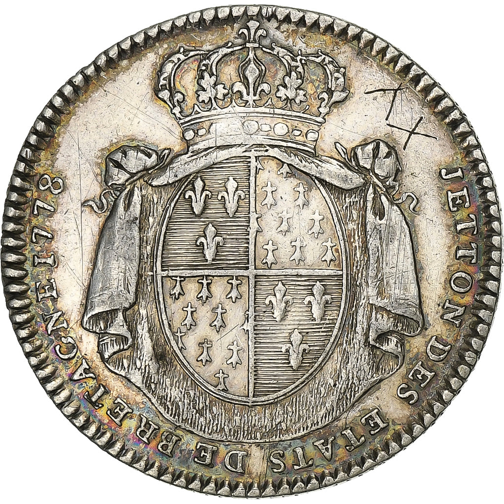 Frankreich, betaalpenning, Louis XVI, Etats de Bretagne, 1778, Silber, SS