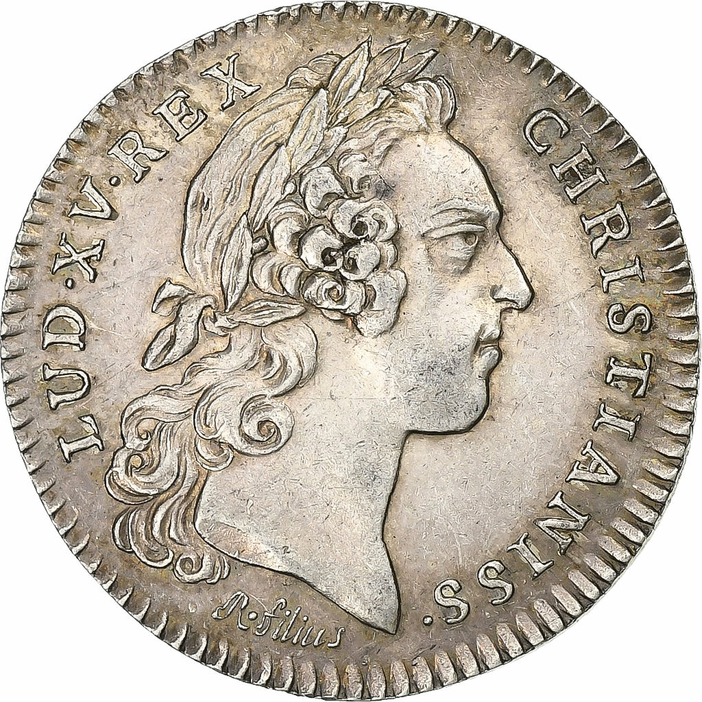 França, Token, Luís XV, Trésor Royal, 1758, Prata, AU(50-53)