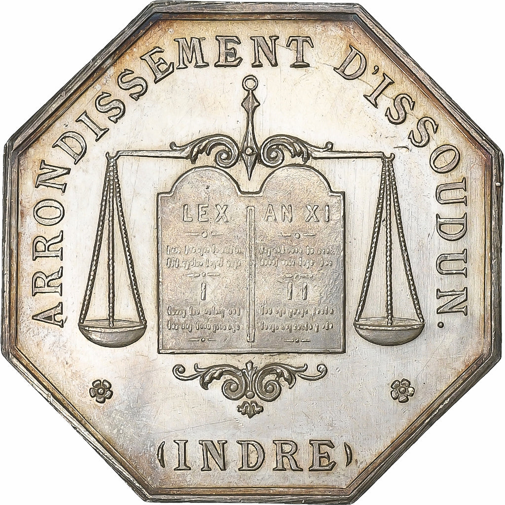 France, Jeton, Notaires de l'Arrondissement d'Issoudun, Indre, n.d., Argent