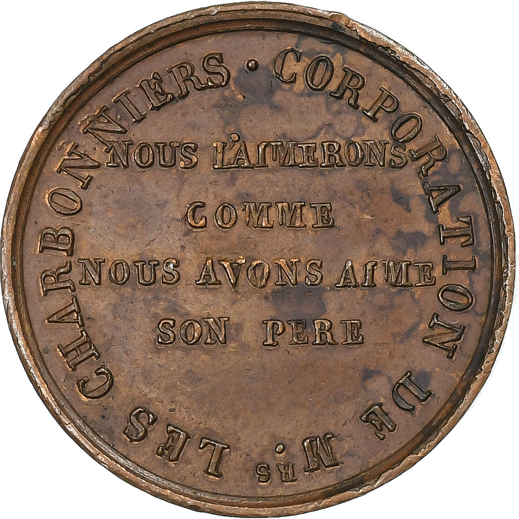 França, medalha, Henri V duc de Bordeaux, Corporation des Charbonniers, ND